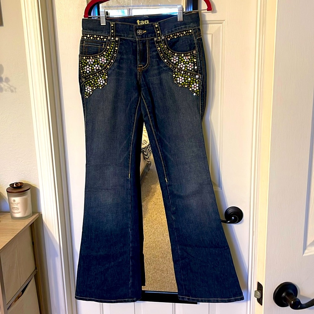 Vintage TAG Studded Flare Jeans ~ 28